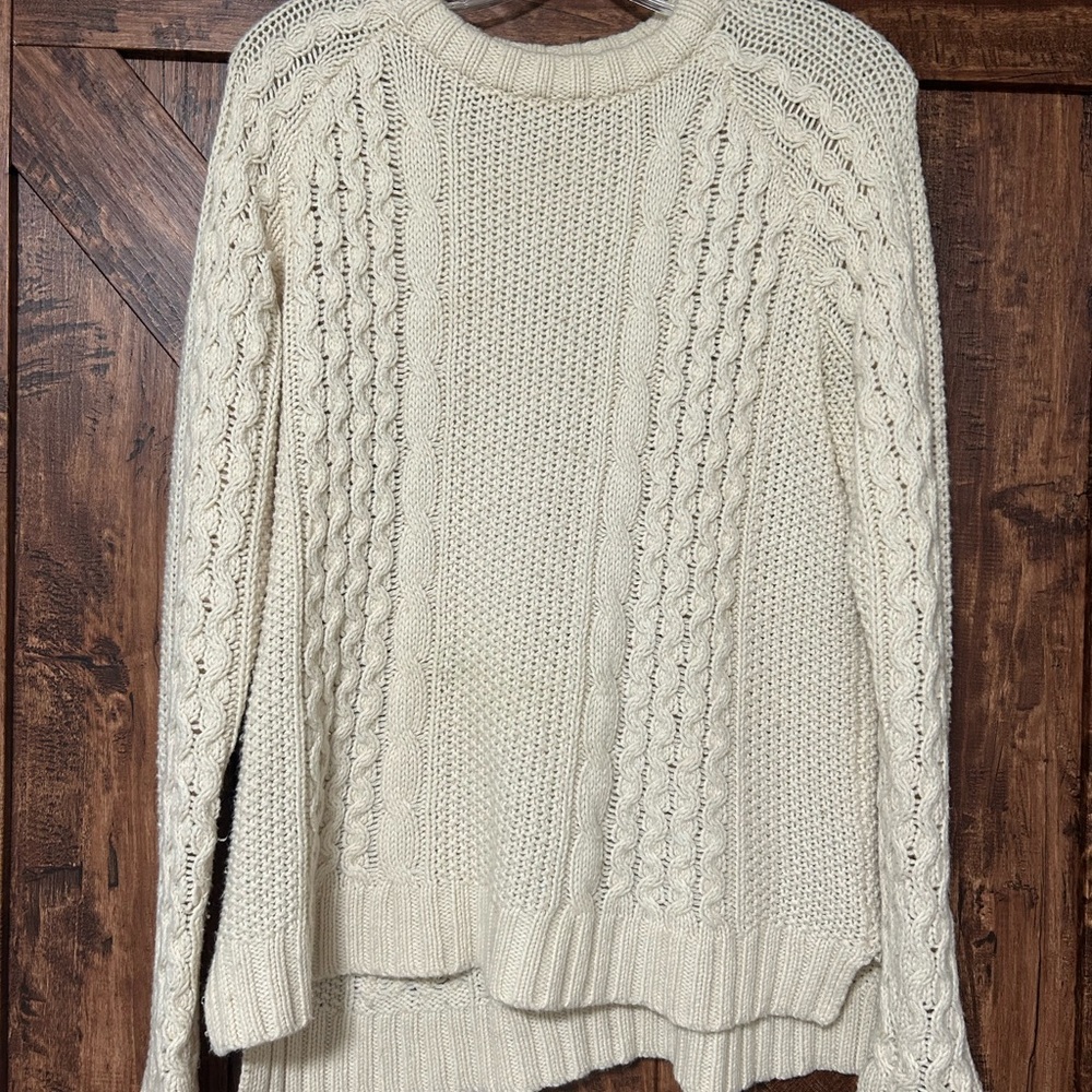 Women's Cream Cable Knit Sweater